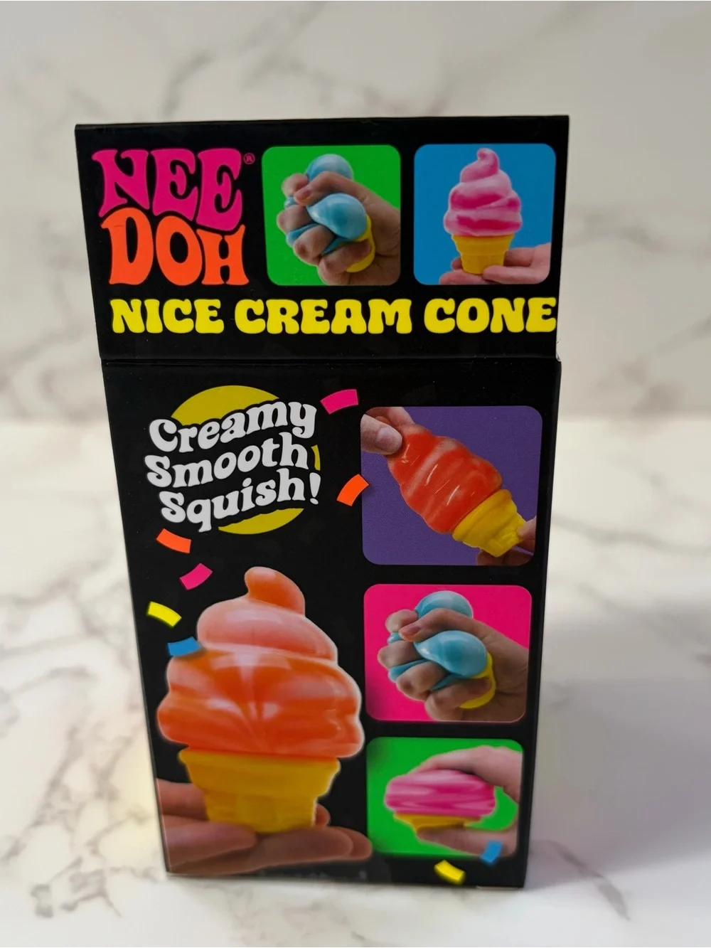 NeeDoh Nice Cream Cone Ice Cream Swirl Pink Squishy Toy Fidget Stress New